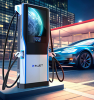 Chargeur EV DC INJET CCS OCPP, station de recharge EVSE niveau 3 V2G V2H V2X 60-320kW, refroidissement par air forcé, modèle Ampax pour CPOs, neuf