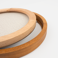 Cadre en bois massif incurvé en teck naturel sur mesure, cadre en bois à double usage avec fermeture à bille sans outil pour œuvres d'art personnalisées