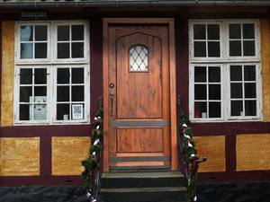 Porte d'entrée principale en bois massif de style antique, anticorrosion, avec fenêtre de vision - Product Image 6