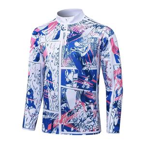 Ensembles de maillots de football de club de ligue japonais personnalisés 100% polyester écologiques, col montant, entraînement avec emblème national - Product Image 1