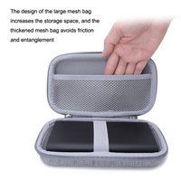 Étui de batterie externe en EVA avec sangle élastique personnalisée, boîte de rangement multi-poches avec organisateur de câbles pour chargeurs et câbles USB