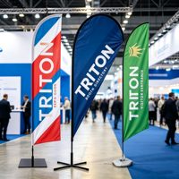 Drapeau publicitaire personnalisé avec logo imprimé pour événements promotionnels, enseigne volante, signalétique, drapeau plume en forme de larme pour la plage