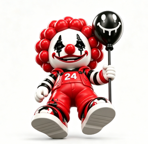 Figurine de clown en PVC moulée par injection, personnalisée OEM, jouet en plastique, décoration de bureau, ornement de collection - Product Image 3