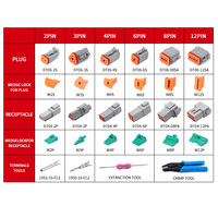 Conectores Automotrices Impermeables Serie DT de Jiefond, Macho DT04-2P/3P/4P/6P/8P/12P, Hembra DT06-2S/3S/4S/6S/8SA/12SA