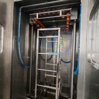 Machine de lavage de chariots à viande à recirculation d'eau, nettoyeur industriel haute performance pour chariots destiné aux usines de transformation de la viande