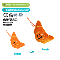 Juguetes de Peluche Personalizados con Relleno de Algodón PP, Proveedor OEM, Lindos Llaveros de Peluche con Forma de Croissant, Transforma Tu Diseño