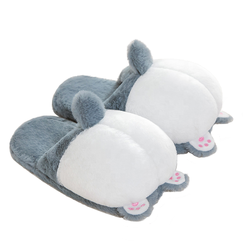 Cow Design Slippers Animal Plush Winter
