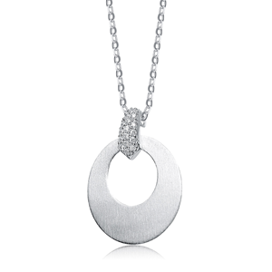 TD Collette Z argento Sterling collana pendente moda con bianco zirconi pietre di forma ovale - Product Image 2