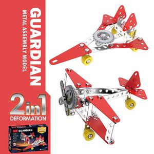 2-in-1 Children Educational Assembling Toys <b>Building</b> <b>Blocks</b> Teaching Aids Airplane Model Construction Kits Stem Metal 3D Puzzle - Product Image 4