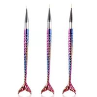 3 Pcs/Set Mermaid Tiny Sharp Gradient Pen Nail Art Brush Liner Painting Drawing Flower Pen UV Gel Polish Manicure Tools