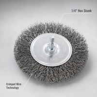 Brosse à fil métallique plissée de type plat avec tige hexagonale en fil noir pour le polissage des surfaces, le nettoyage, l'ébavurage et l'élimination des scories de soudure
