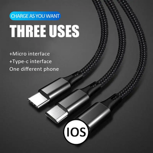 Cable <span class=keywords><strong>USB</strong></span> <span class=keywords><strong>C</strong></span> de 2 Metros, 48V, 5A, Tipo <span class=keywords><strong>C</strong></span>, 100W, Carga Rápida, Cable de Datos para iPhone y Android, Cable Cargador para iPhone - Product Image 1