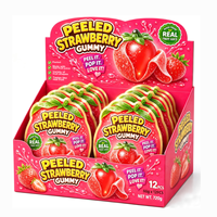 BESTAR Vente en gros de bonbons gélifiés à la fraise pelée Halal, fabrication OEM personnalisée, étiquette privée, bonbons gélifiés aux fruits, bonbons sucrés, approvisionnement en vrac, confiserie