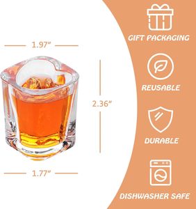 Vasos de <span class=keywords><strong>Tequila</strong></span> Cuadrados Transparentes en Forma de Corazón de 45 ml con Base Pesada - Product Image 5
