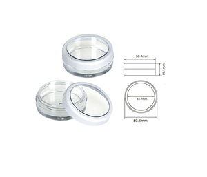 Wholesale ABS Clear Base Black Lid Round <b>Eye</b> <b>Shadow</b> & Blush Cosmetic Jar with Varnishing for Loose Powder - Product Image 6