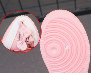 Nuove calzature per bambini per bambini per bambini e per il tempo libero all'aperto <span class=keywords><strong>rosa</strong></span> scarpe Casual traspiranti scarpe da Skateboard per bambine con Bowknot - Product Image 4