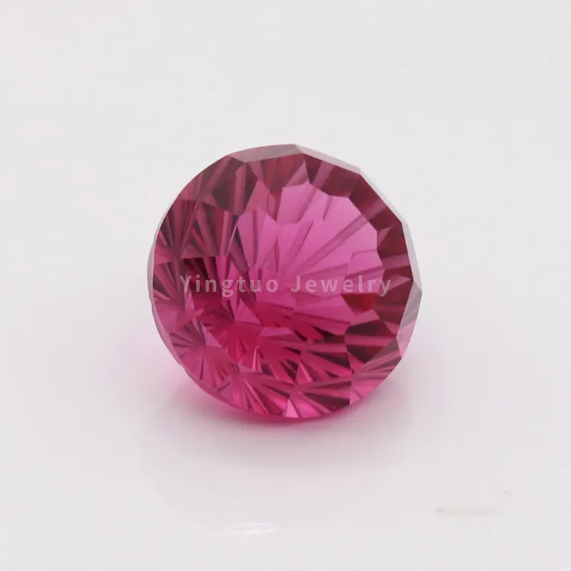 Fabrik maschinen geschnittene runde 6mm Chrysantheme rosa Kristallglas lose Edelsteine