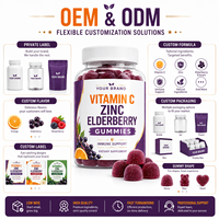 Gummies à la vitamine C, au zinc et à l'églantier, complément alimentaire pour soutenir l'immunité des adultes, végétalien, faible en sucre, sans gluten, étiquette privée OEM
