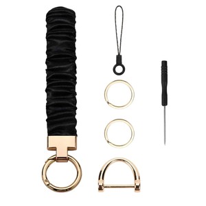 Anillo para el Cabello Unisex de Aleación, Grande, Plisado, Elástico, Correa de Muñeca Elástica, Cinturón Corto, Llavero - Product Image 5