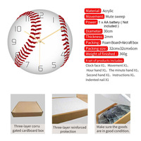 Horloge murale de baseball personnalisée pour le salon, cadeaux d'anniversaire, cadeaux de Noël pour les enfants, fils, garçons, horloges rondes silencieuses en acrylique