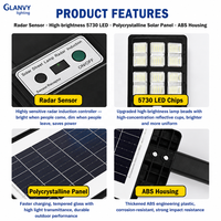 Farola Solar Todo en Uno de 200W 300W 400W IP65 con Carcasa de ABS, Poste Telescópico, Sensor de Luz para Ahorro de Espacio en Carreteras