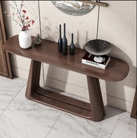 Table console allée couleur noyer noir table basse étroite simple en bois massif