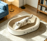 Griffoir et poteau à chat écologiques de luxe, résistants à l'usure, en carton ondulé et en carton, lit pour chat de forme ovale pour chats d'intérieur