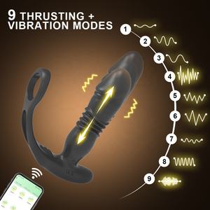 Vendita calda 3 in 1 di spinta di testa anale vibratore anale giocattoli del sesso per gli uomini adulti anale prostatico massaggiatore pene anello con controllo App - Product Image 2
