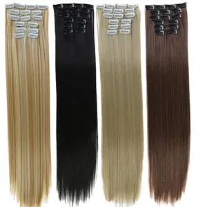 clip 24 in hair extension straight, package clip in hair extensions, straight clip in hair extensions