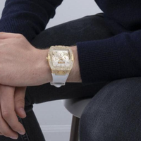 Nuevo Reloj de Lujo para Hombre Guess GW0048G3 2026, Esfera Cuadrada con Diamantes, Caja de Acero Inoxidable, Correa de Silicona, Reloj Deportivo de Cuarzo