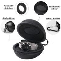 Étui de voyage personnalisé pour montre simple de 50 mm, boîte de rangement ronde en EVA rigide avec fermeture éclair, antichoc, pour montre connectée et montre-bracelet