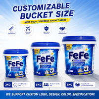 Lessive en poudre FeFe 5KG, grand format familial, avec poignée de transport pratique pour la lessive à domicile