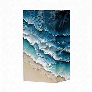 Urne funéraire commémorative pour crémation |   Urne funéraire rectangulaire en bois et époxy, surface polie, artisanale - Product Image 1