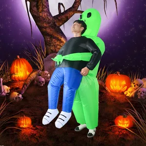 Super economia Costume di Halloween saltare in aria festa verde tuta aliena abbigliamento gonfiabile per adulti