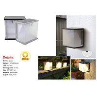Mini lampe murale solaire à 5 LED, abat-jour en PC, allumage/extinction automatique, éclairage extérieur pour cour