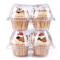 MOQ 50 pièces – Boîtes à gâteaux transparentes jetables en plastique épaissi, contenants blister pour gâteaux en forme de coupelle