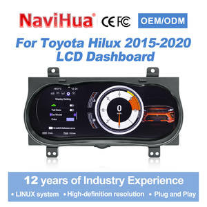 Tableau de bord numérique NaviHua 12,3 pouces pour Toyota Hilux Fortuner 2015-2020, système Linux, mise à niveau du cluster numérique - Product Image 1