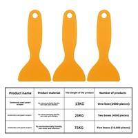 Outil d'application de film de protection en plastique PP pour voiture, raclette jaune pour le nettoyage du verre et le film de protection de téléphone, petit grattoir sûr