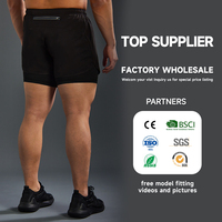 JIEJIN Short de gym personnalisé 2 en 1 pour homme, séchage rapide, musculation, musculation, course à pied, avec poche arrière