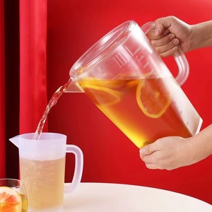 Pichet à <span class=keywords><strong>eau</strong></span> en plastique à usage classique à bas prix Vente en gros Maison Fond rond 1L Transparent Blanc Boîte personnalisée Logo Emballage de café - Product Image 4