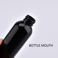 Bouteille en plastique PET cosmétique noire rechargeable vide de 150 ml avec pompe à lotion argentée pour crème et lotion pour soins de la peau