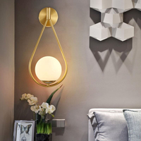 Applique Murale LED Nordique Moderne de Luxe, Corps en Fer, Abat-jour en Verre, Intensité Variable, Protection Oculaire pour Utilisation Intérieure Chambre Salon Couloir