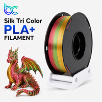 Becreative Filamen PLA+ Sutra Tricolor Terlaris 1.75mm 1KG Bahan Cetak 3D Kilap Tinggi Koekstrusi Pelangi