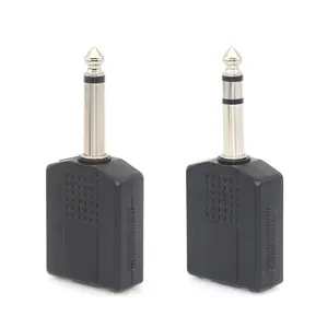 1/4" Mono / Stereo Audio Jack Plug Adapter Male To Female 6.35mm Dual Jack Headphone Microphone Y Splitter Converter