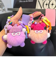 Porte-clés en peluche personnalisable, mignon, en forme de monstre en verre, petit jouet pour sac, cadeau promotionnel