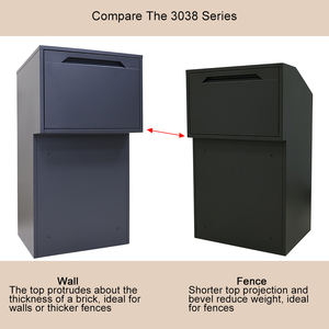 Boîte aux lettres extérieure autoportante en métal gris, petite, personnalisée, antirouille, étanche, finition peinture poudre - Product Image 3