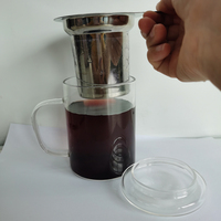 Tasse à thé en verre borosilicate 12oz sans plomb avec passoire amovible et couvercle en verre