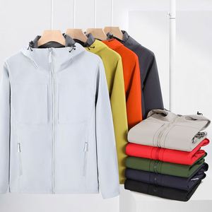 Wholesale Men's Outdoor <b>Hoodie</b> Soft Shell Jacket for Camping Lightweight Windproof Waterproof Zip-up Design Windbreak Jacket - Product Image 1