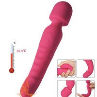Multifunktionaler Wiederaufladbarer Doppelkopf-Vibrator mit Heizfunktion und Vollgummi-Beschichtung, Leise 40dB, für Erwachsene