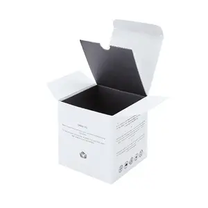 Caja de cartón blanco con impresión de logotipo personalizado, cajas de embalaje para velas con inserto